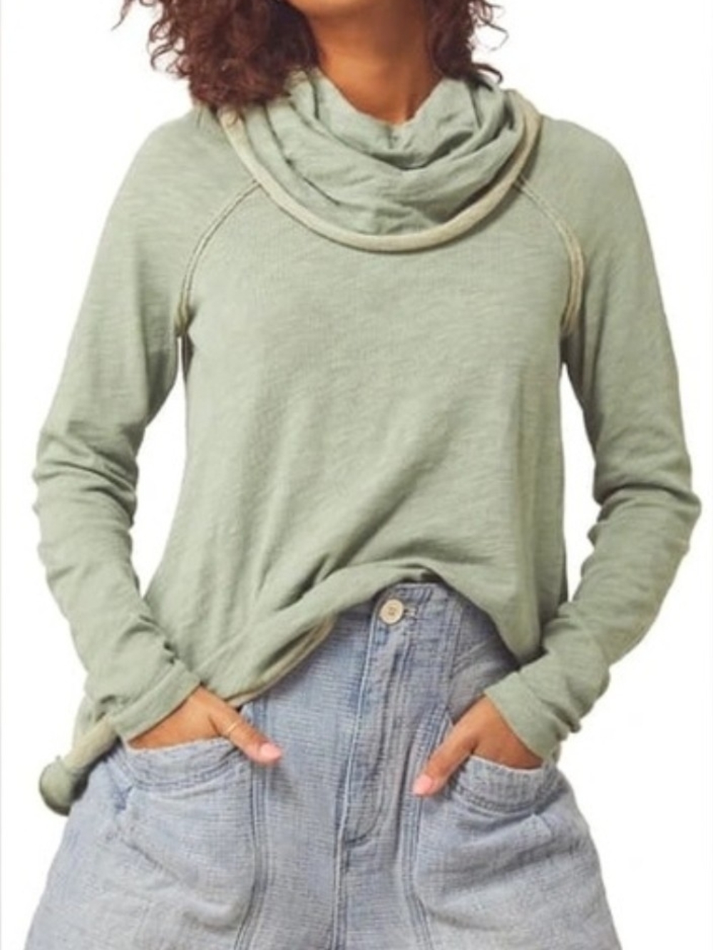 Free People Beach Sage Cowl Neck Sweater